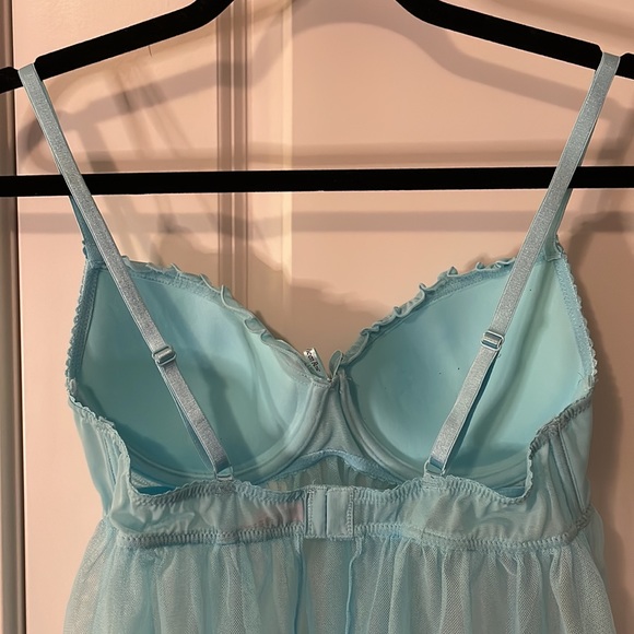 La Vie En Rose | Blue Tulle Babydoll Set - Picture 5 of 11